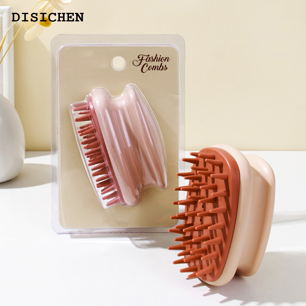 DISICHEN Fashion Scalp Massager Shampoo Brush Soft Silicone Meridians Massage Shampoo Comb For Dandruff Removal Hair Growth Scratcher Head Brush