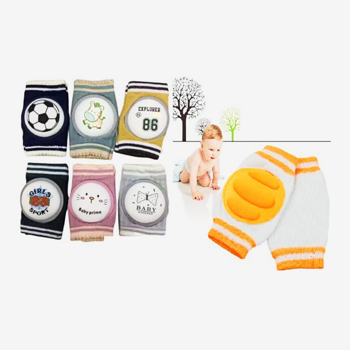 Comfortable 1 Pair Baby Knee Pad Kids Safety Crawling Elbow Cushion Infant Toddlers (Color May Vary| - Knee Pad |