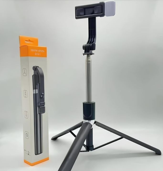 R1S-L Portable Selfie Stick with Mini 3 Legs Tripod Stand with LED Fill Light Long Bluetooth Extendable Selfie Sticks Bluetooth Selfie Stick