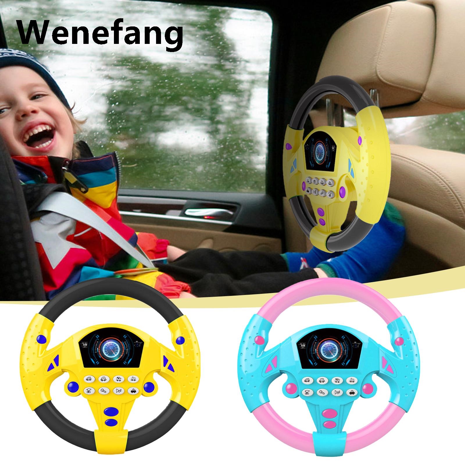 Wenefang Electric Simulated Car Driving Steering Wheel Kids Baby Interactive 2025 New Toy With Light Sound Car Driving Toy Education Toy