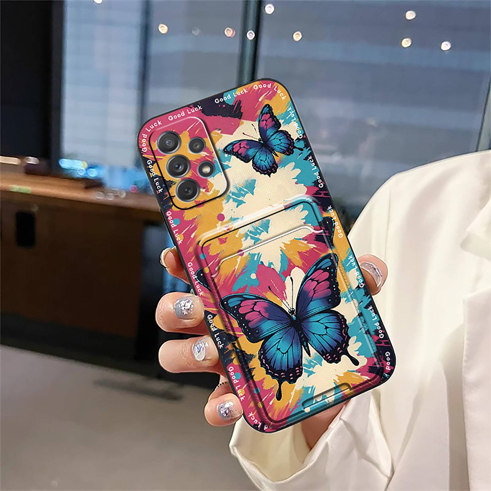 Cover Dirt-resistant Phone Case For Samsung Galaxy A33 5G/SM-A336 Card slot Anti-dust Fashion Design Shockproof Graffiti