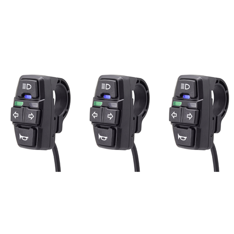 JAERBEE 3X Ebike Light Switch+Horn and Turning Light Switch Scooters Electric Bicycle Intelligent Mountain Bike Accessories,48V