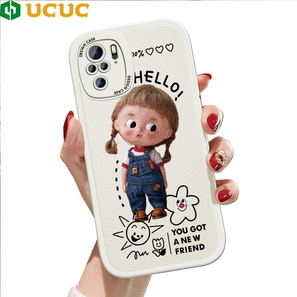 UCUC for Redmi Note 10 / Note 10S / Poco M5S Back Cover Cute Panda Soft PU Leather Phone Cases