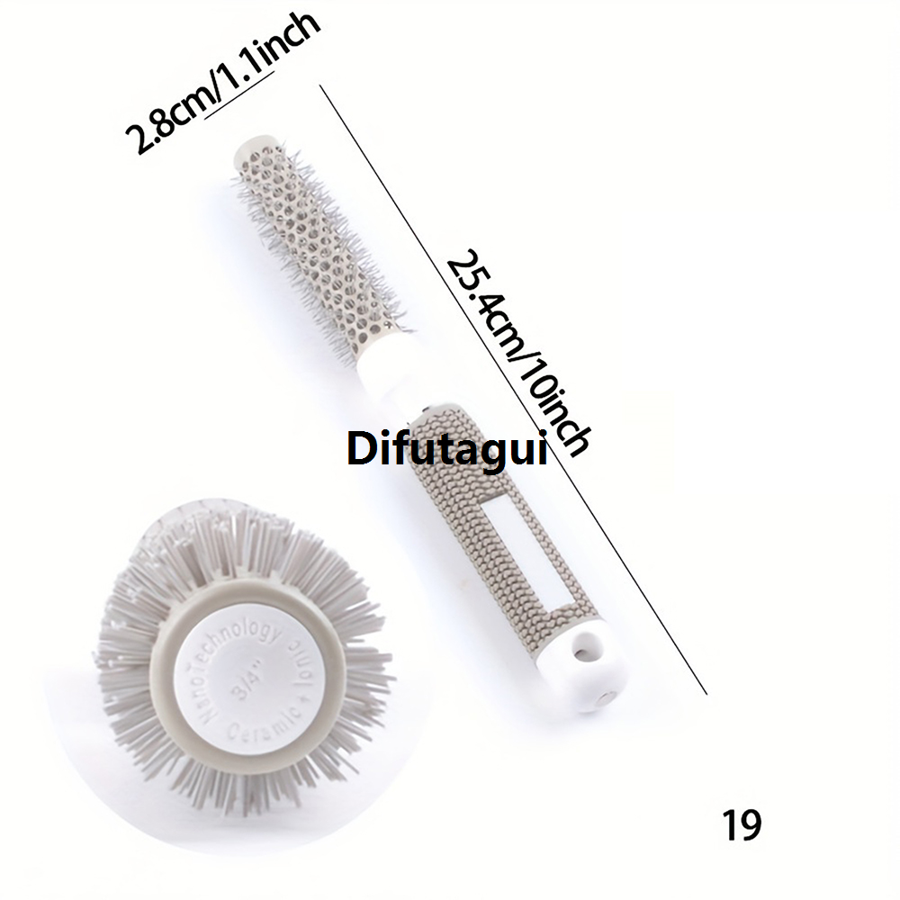 Difutagui Dry and wet, comb shape heat-resistant aluminum tube multi-functional, Fashion round gray 1 comb anti-static hair comb