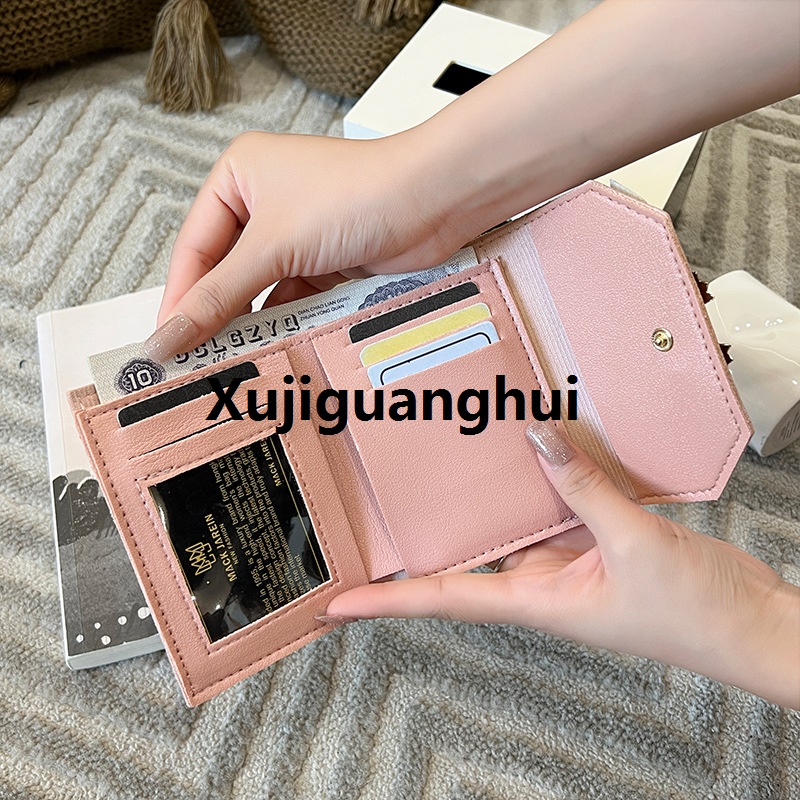 Xujiguanghui Ladies Purse 2024Bags Bow Short Magnetic Purse 30% Discount LaLuxury dies Purse Mini Cheap Purse Change Purse Kaba wallets for women
