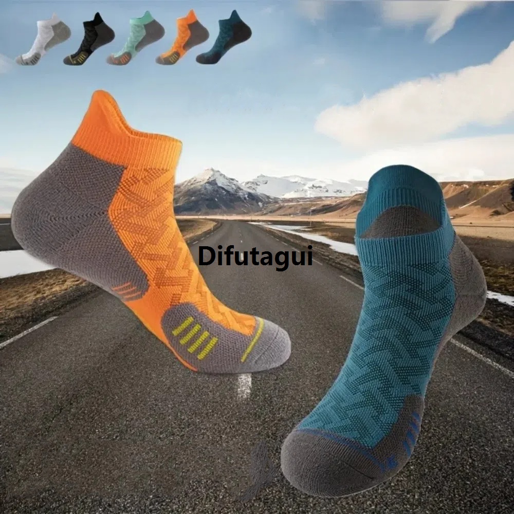 Difutagui Fashion Socks socks sweatproof men's anti slip elastic socks short ankle High Quality sports eye fashion net men's running short leg women's football