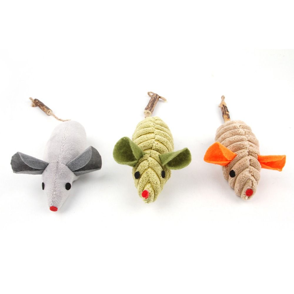 1/3Pcs for Indoor Cats Interactive Cat Toys Set Plush Grinding Teeth Cat Catnip Toys Cute Mouse Kittens Chew Toy