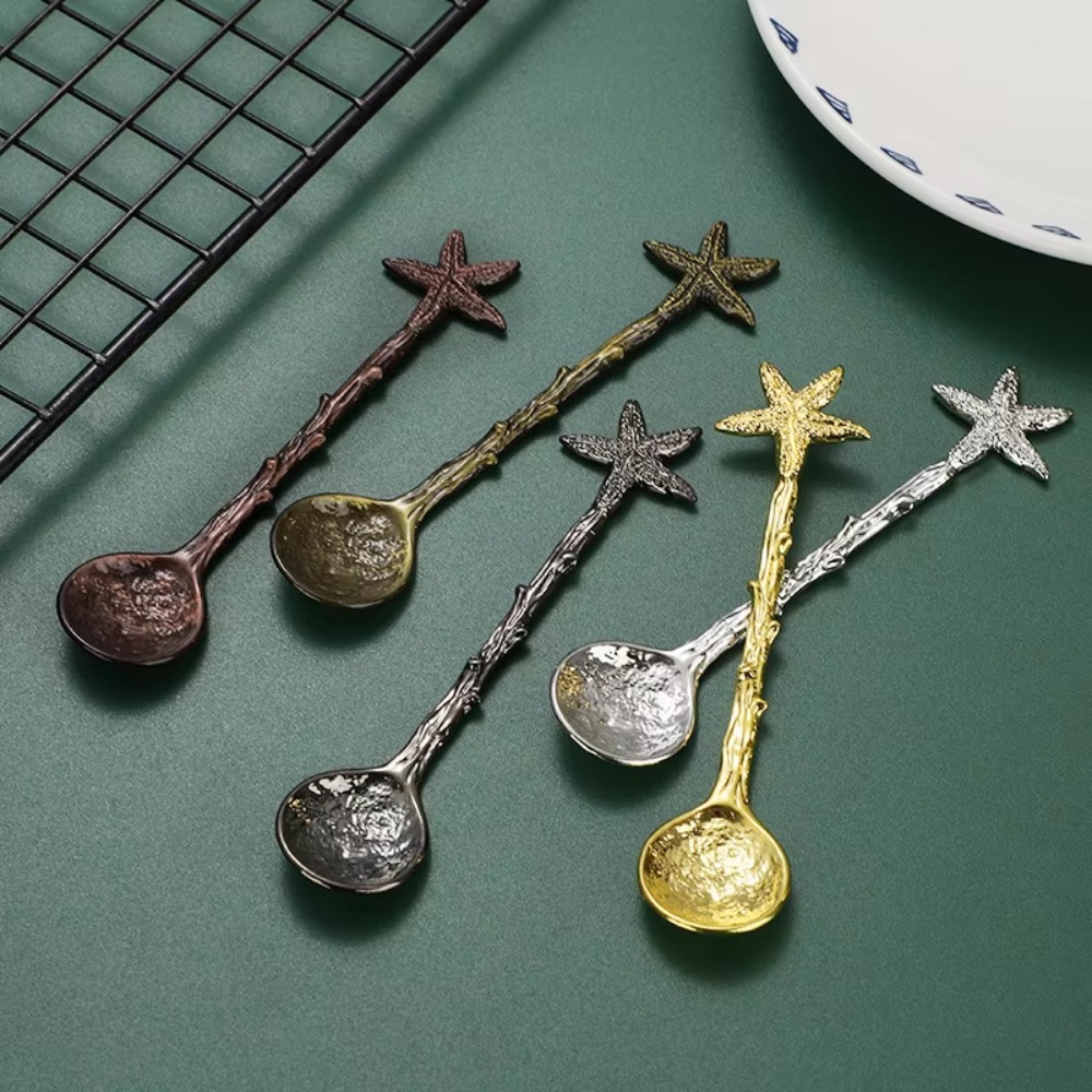 New Vintage Dessert Spoon Zinc Alloy Dragonfly Branches Mixing Spoon Dessert Kitchen Ice Cream Spoon