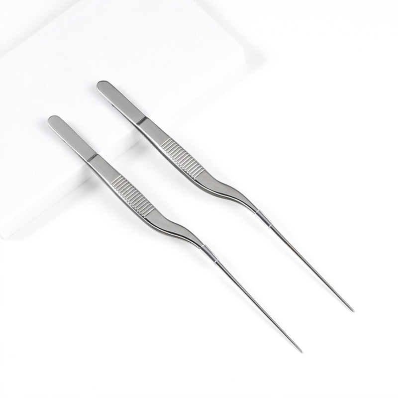 【New arrival】1Pcs Stainless Steel Medical Tweezers Professional Ear Cleaner Care Ear-Pick Tool Top Quality Bending Tweezers