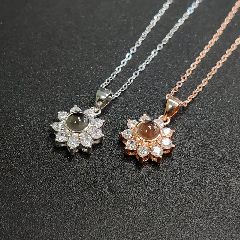 【Mega Sale】925 Necklace Love Korean Simple Temperament Gift 100 Languages I Love Projection