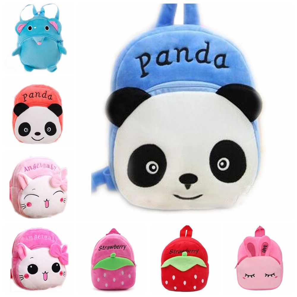 Cute Panada Backpack Cat Animal Pattern Mini Bag Birthday Gifts Plush Small Backpack Kindergarten School