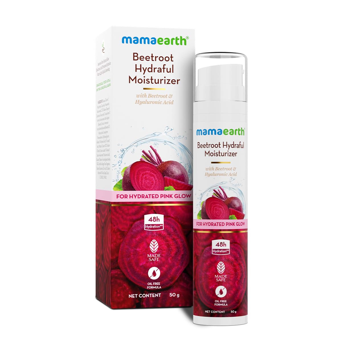 Mamaearth Beetroot Hydraful Moisturizer Lotion With Beetroot&Hyaluronic Acid For Hydrated Pink Glow -50 M