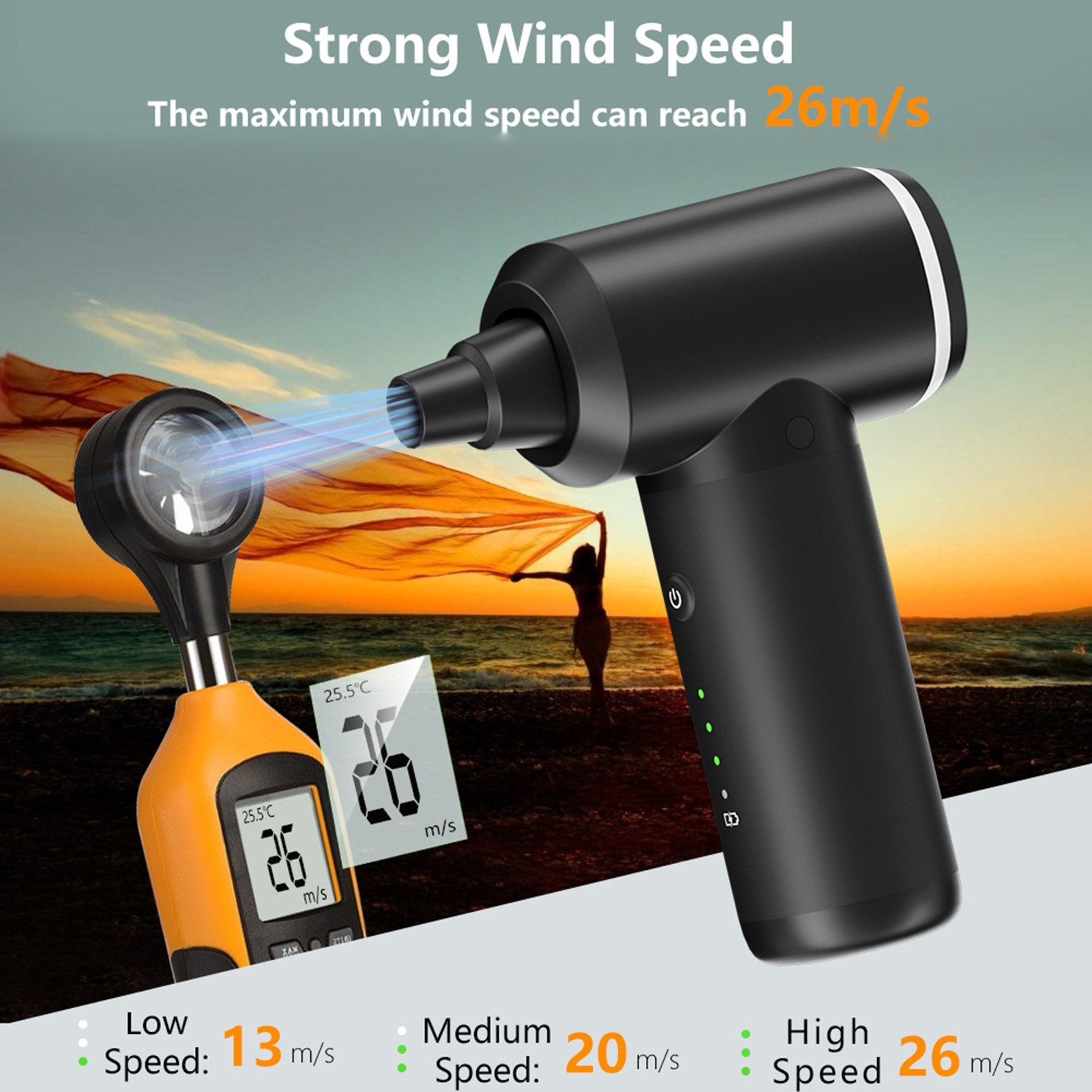 Portable Air Pump Mini Cordless Electric Air Pump Handheld Vacuum Cleaner Built-in 6000mAh Battery for Pool Floats Air Mattress Swimming Ring Vacuum Storage Bag