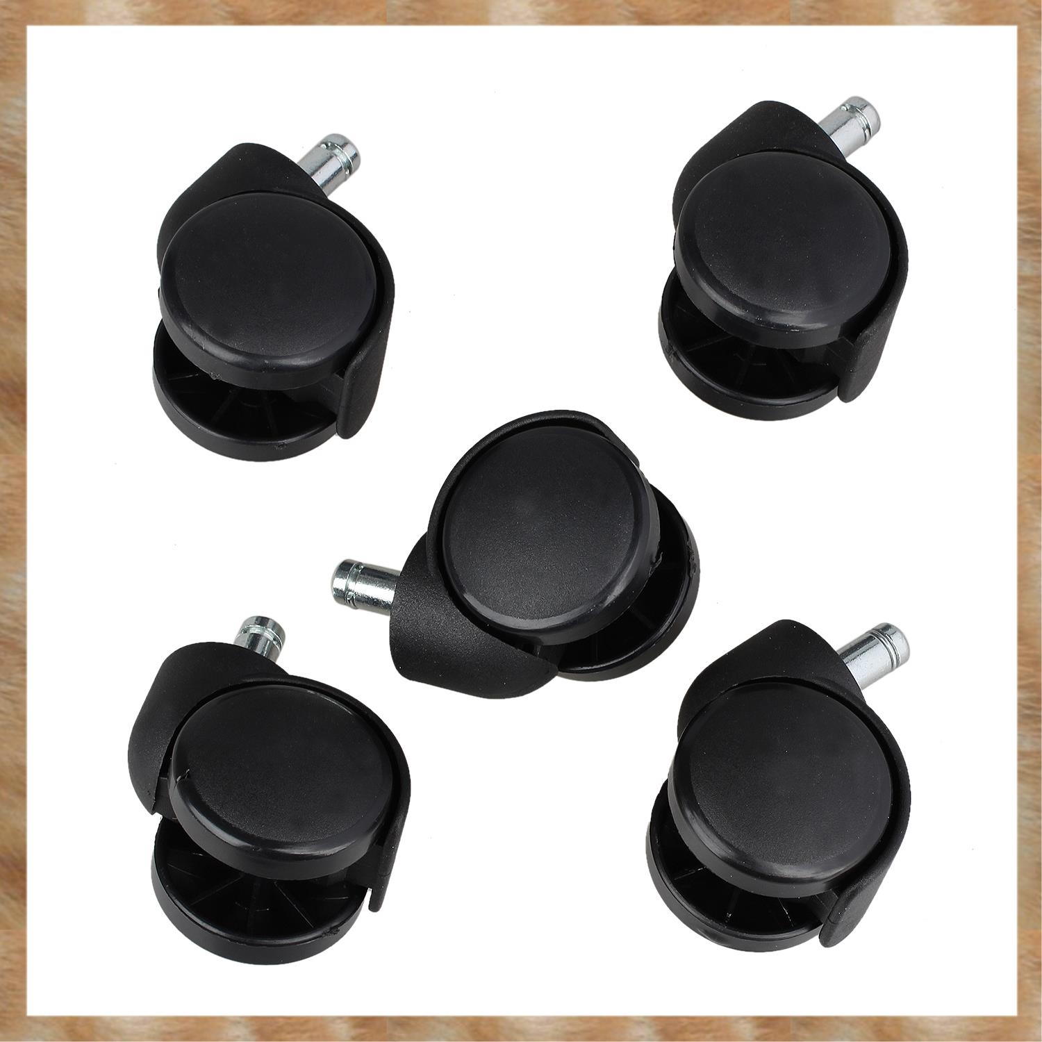 Kqueebee 5 x Replacement Office Computer Chair Stem Swivel Castors Casters Wheels Black