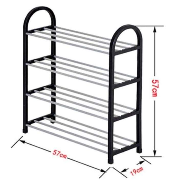 4 Layers Stainless Steel Shoes Rack Simple Standing Home Organizer