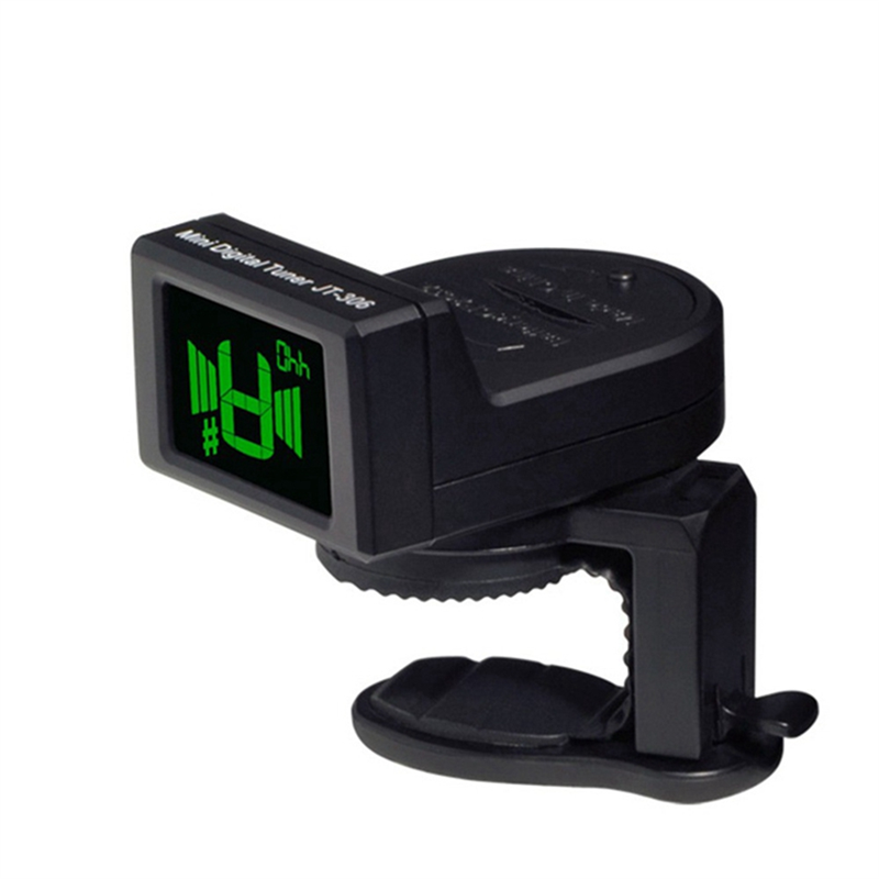 1 Piece JT-306 Folk Guitar Tuner Clip-on LCD Digital Tuner Electric Guitar Bass Violin Ukulele ABS Guitar Accessories