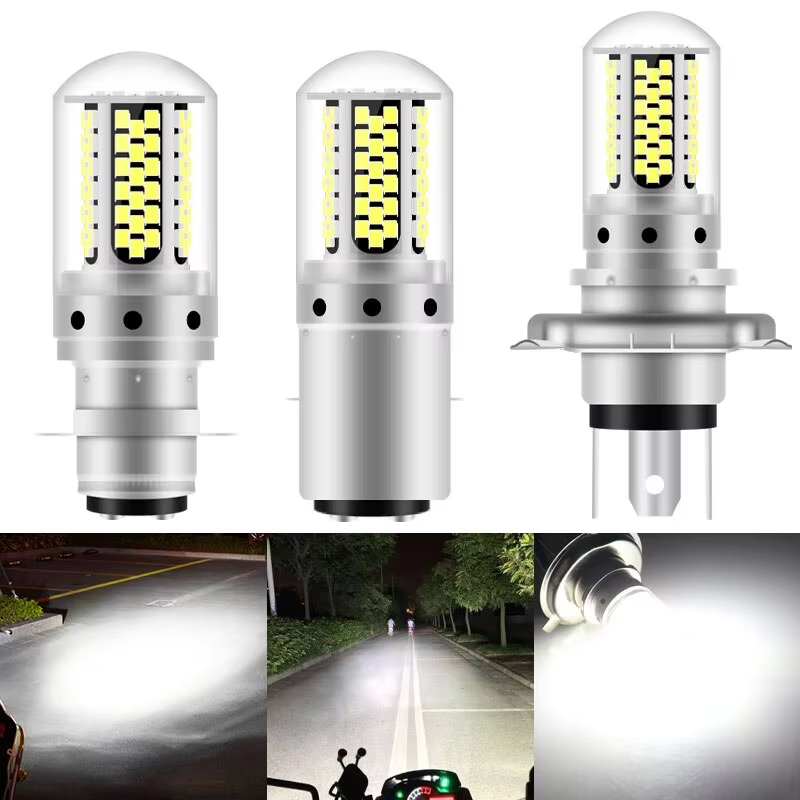 1PCS H4 BA20D P15D Motorcycle Headlight H6 LED 108SMD LED Bulbs Autobike Fog Lamp ATV Lamp 12V White 6000K Bles Online DZ-37A-39