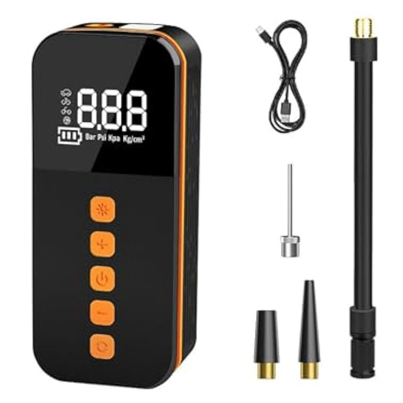 JAERBEE Intelligent Car Tire Pump-Portable Digital Display Lighting Car Tire Pump for Vehicles Motorcycles Bicycles Balls
