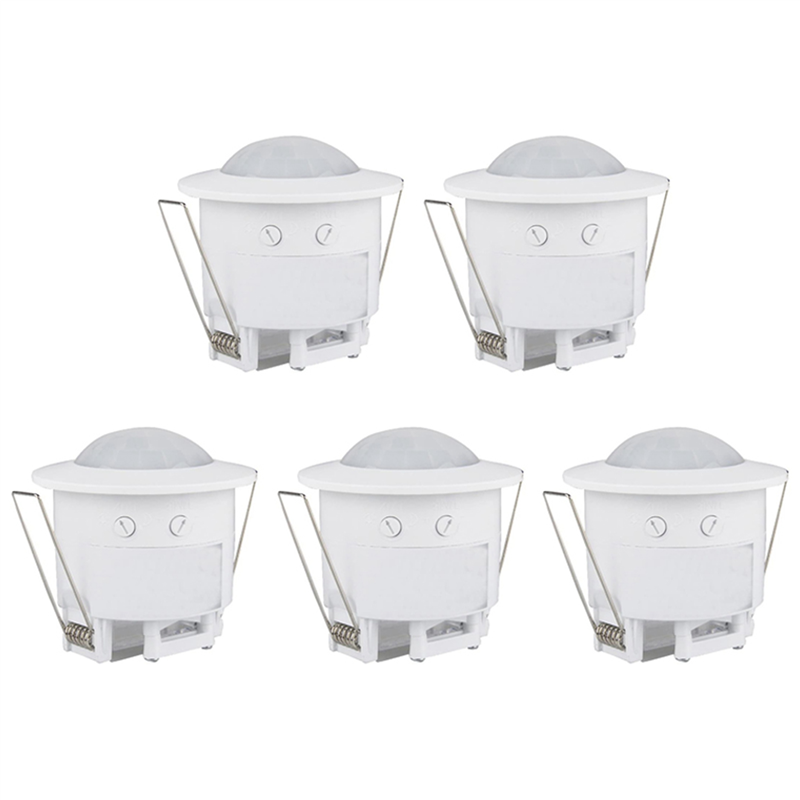 fasdaga 5X 110V-220V 360° Infrared Recessed PIR Ceiling Motion Sensor Detector Light Switch, Motion Light Sensor