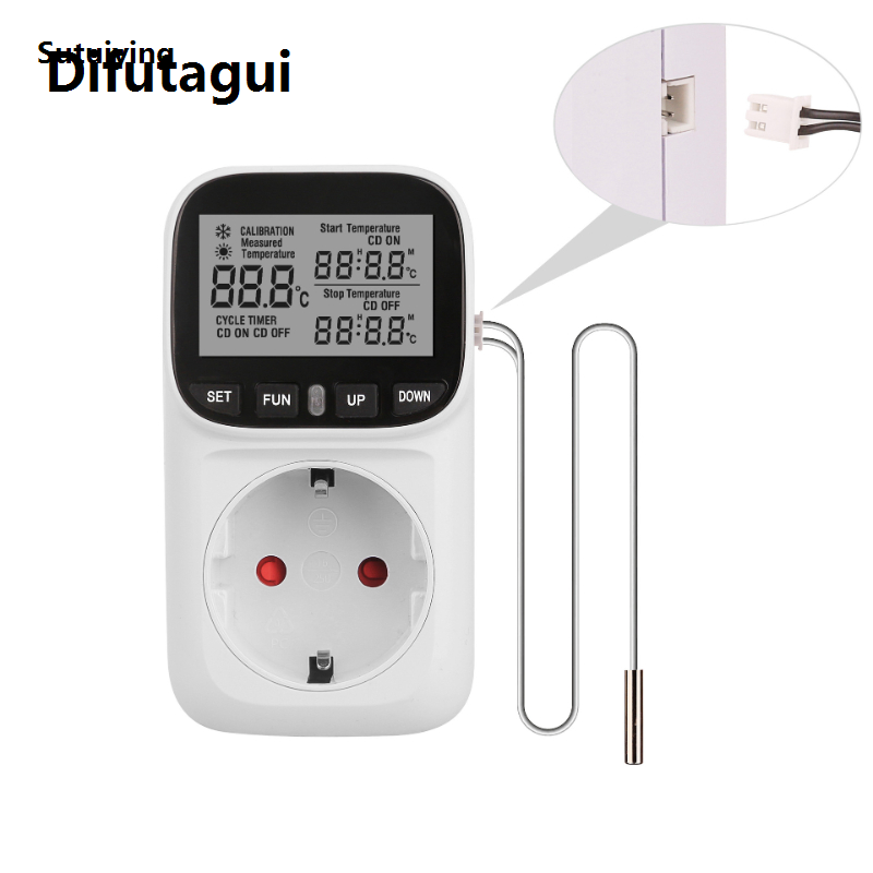 Wenefang Sutuiying Timer Socket Thermostat Digital Temperature Controller EU Original Plug Luxury Outlet With Timer Switch Heating Cooling AC 110V~230V
