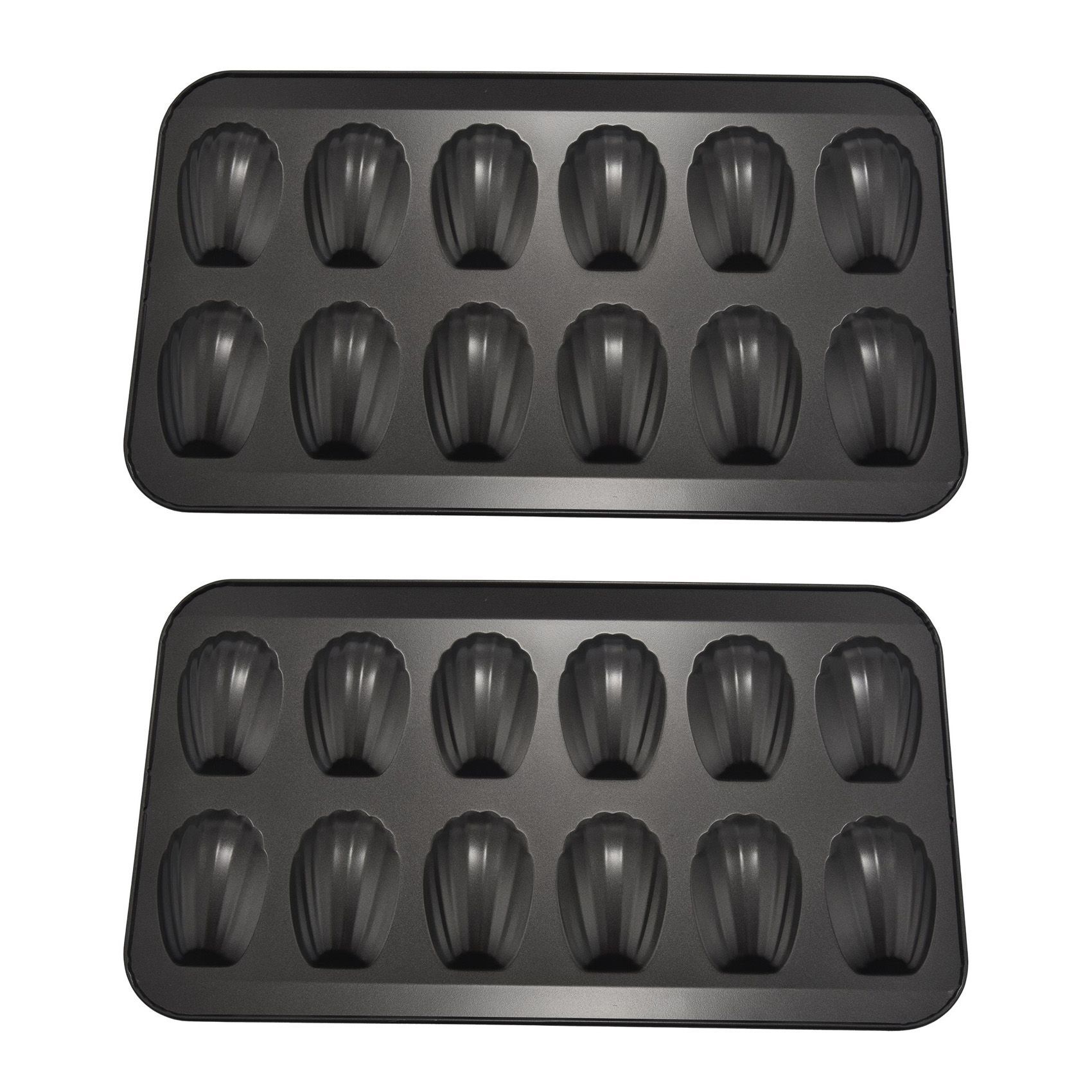 fasdaga 4 Packs Non-Stick Madeleine Pot, Baking Mold 12 with Shell Cake Baking Tray Chocolate Non-Stick Baking Tray