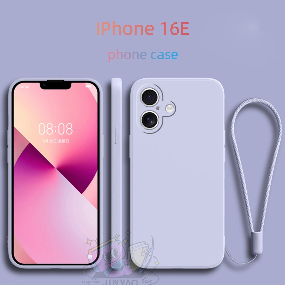 【Design】For iPhone 16E Phone Case Matte Soft Case Originalble Lightweight Glitter Lanyard Protective Case