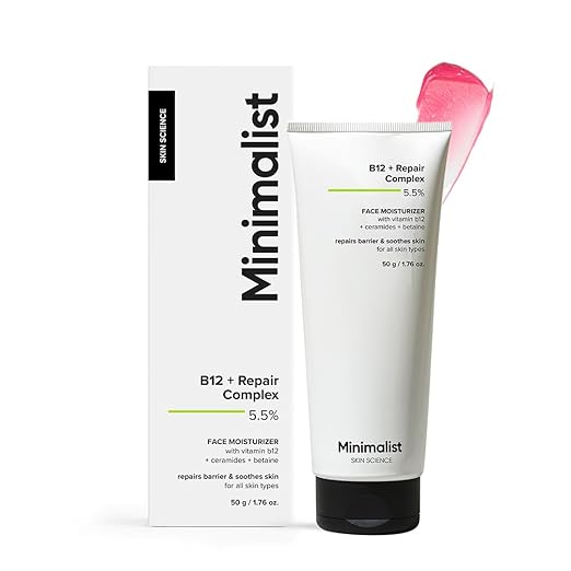 Minimalist Barrier Repair Face Moisturizer with Vitamin B12 Complex 5.5% with Ceramides for All Skin Types | Strengthens Skin Barrier, Boosts Hydratio