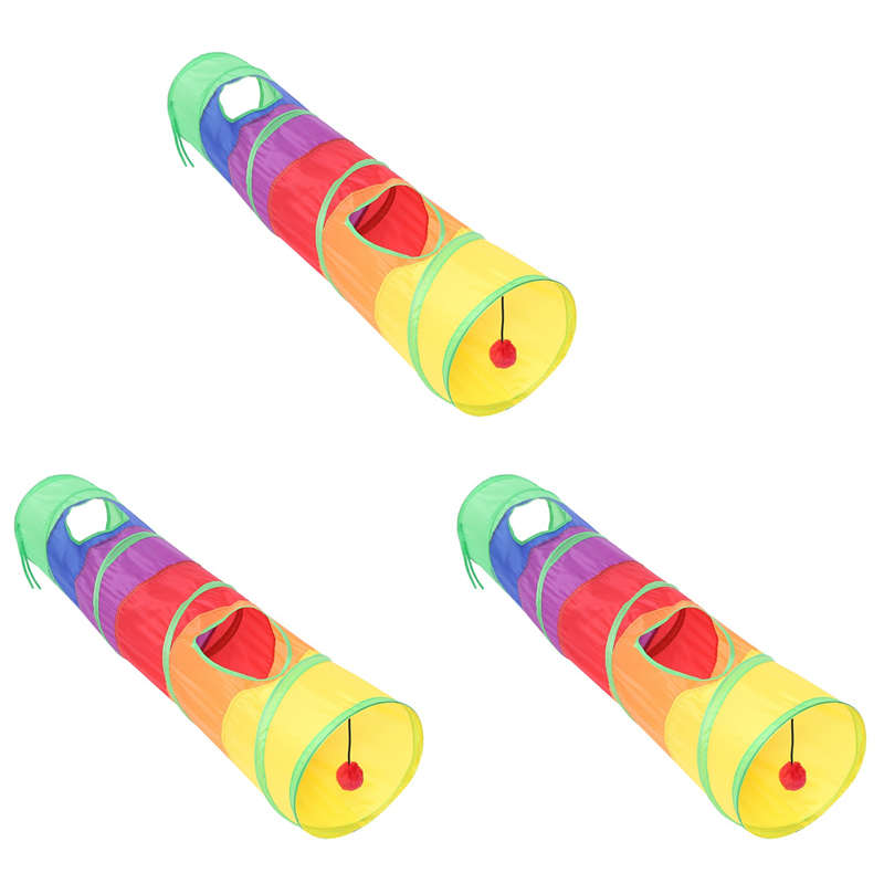 3X Cat Tunnel Pet Tube Play Toy Indoor Outdoor Kitty Puppy Toys for Puzzle Exercising Training