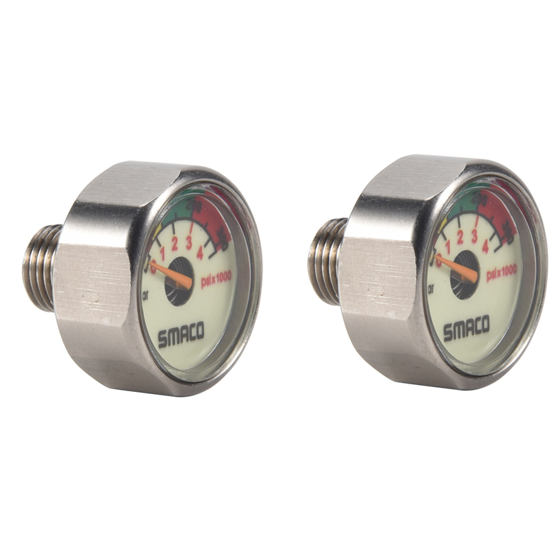 fasdaga 2X M10 Diving Equipment Scuba Diving Bottle Mini Oxygen Cylinder Diving Equipment Pressure Gauge