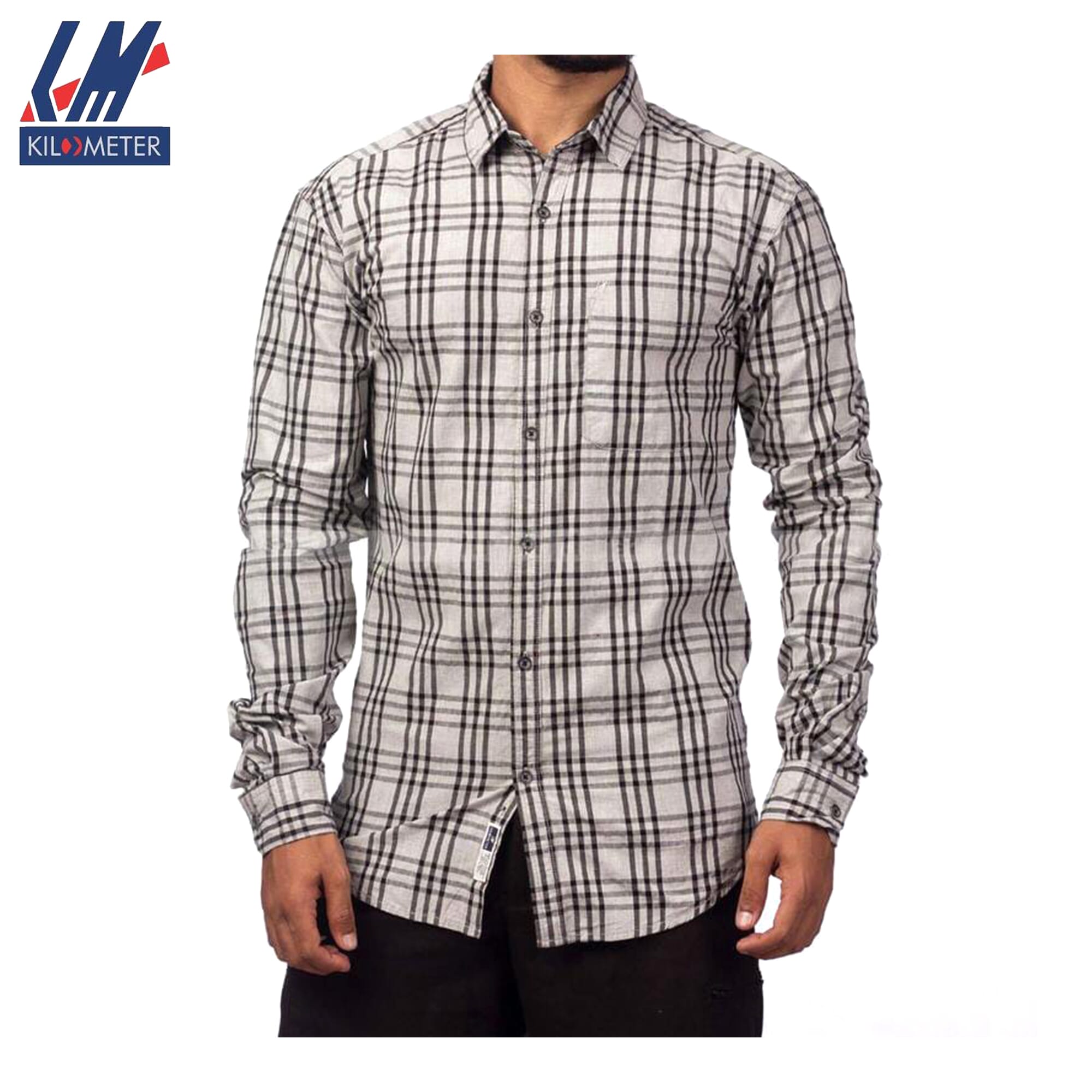 KILOMETER Plain Casual Full Shirt For Men - 016