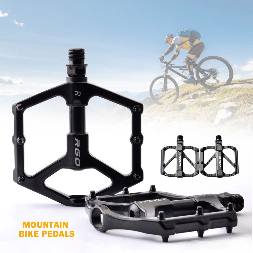High Quality Aluminium Alloy Bicycle Pedals Black Anti-slip Bike Foot Plat Replacement Easy To Install Cycling Pedaling Universal