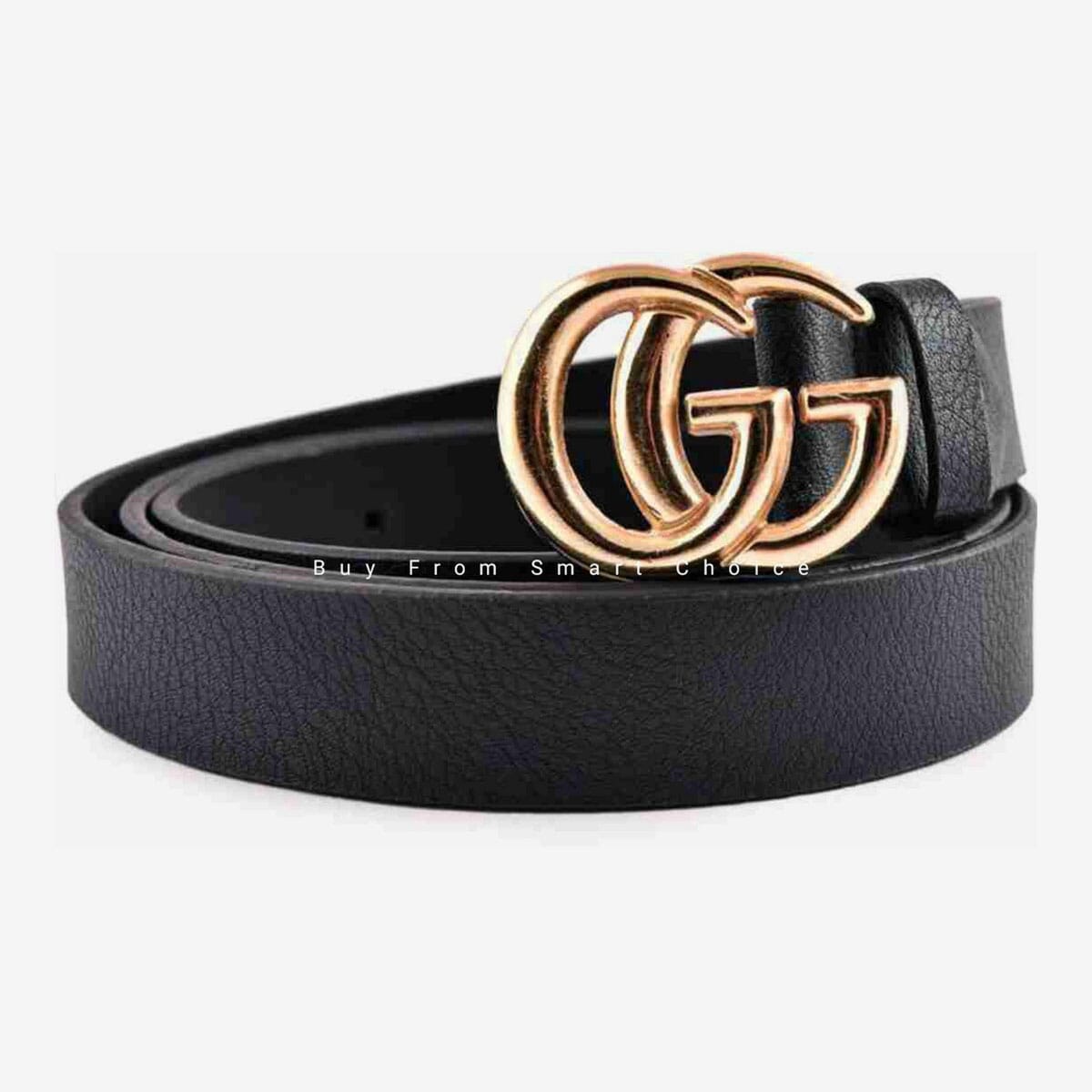 Women Casual, Formal, Party, Evening Black, Gold Artificial Leather Belt - Fashion | Belts For Women | Women's Wear |