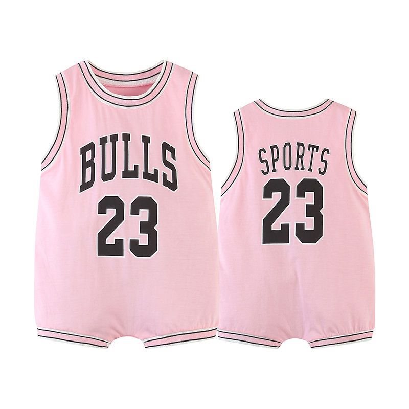 Baby Class A Summer Cotton Male and Female Baby Sleeveless Vest Ha Yi Crawling Suit Newborn Basketball Sports Jumpsuit