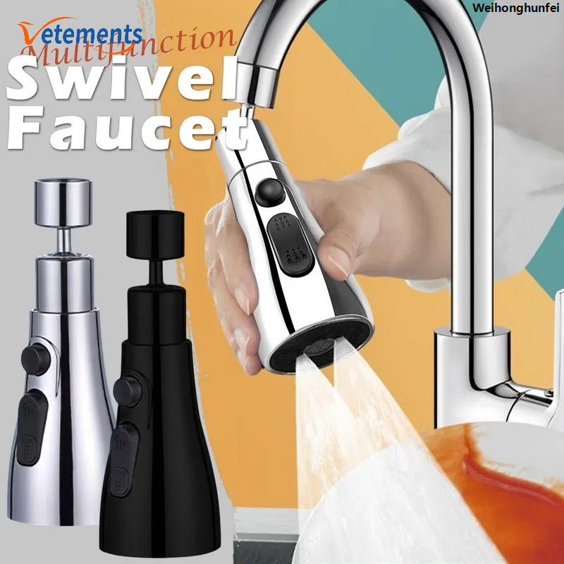 WeihonghunfeiNew 3 Speeds Adjustable High Pressure Faucet Nozzle/ 360° Rotatable Splash-proof Sink Tap Head Household Accessories