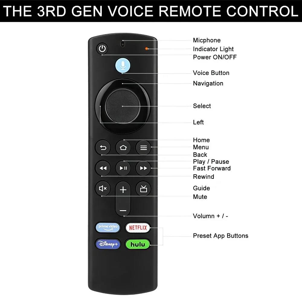 NEW Universal Smart Voice Remote Control For Fire Stick HD TV 3rd Gen TV Stick 4K MAX Lite Fire Cube Smart Remote Works With Alexa