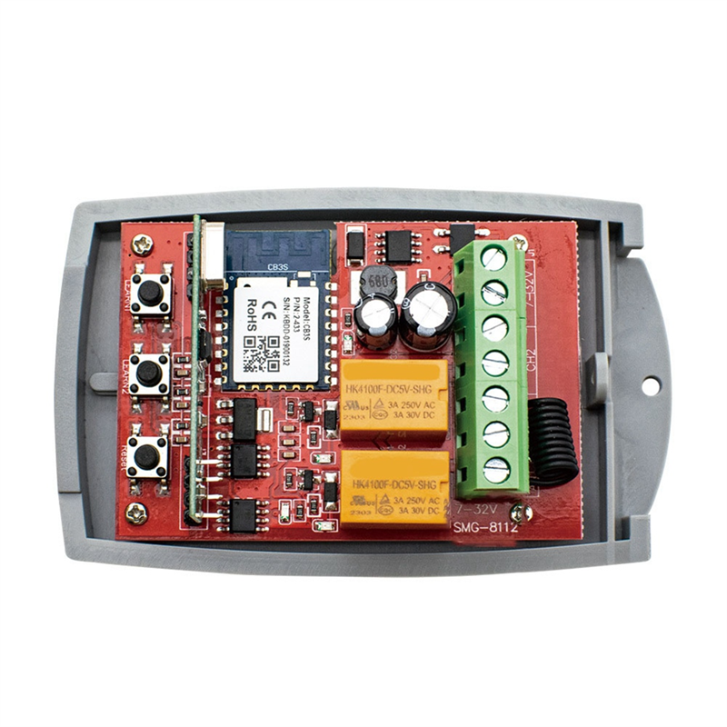 OUMERY Wifi Smart Gate Remote Control Switch Universal 433MHz Garage Door Receiver 2CH Relay Module Work 7-32V