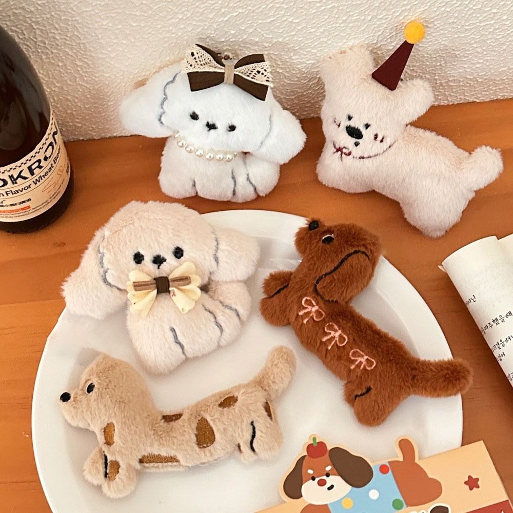 Lovely Dachshund Stuffed Puppy Brooches Cartoon Animals Cute Brooch Pins Backpack Decoration Gifts