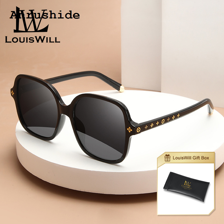Linman Anrushide Women Sunglasses Polarized Fashion Sunglasses UV400 Summer Sunglasses Anti Special Hot Selling Glare Driving Fishing Glasses Vintage Retro Large Frame Summer Sun Glasses