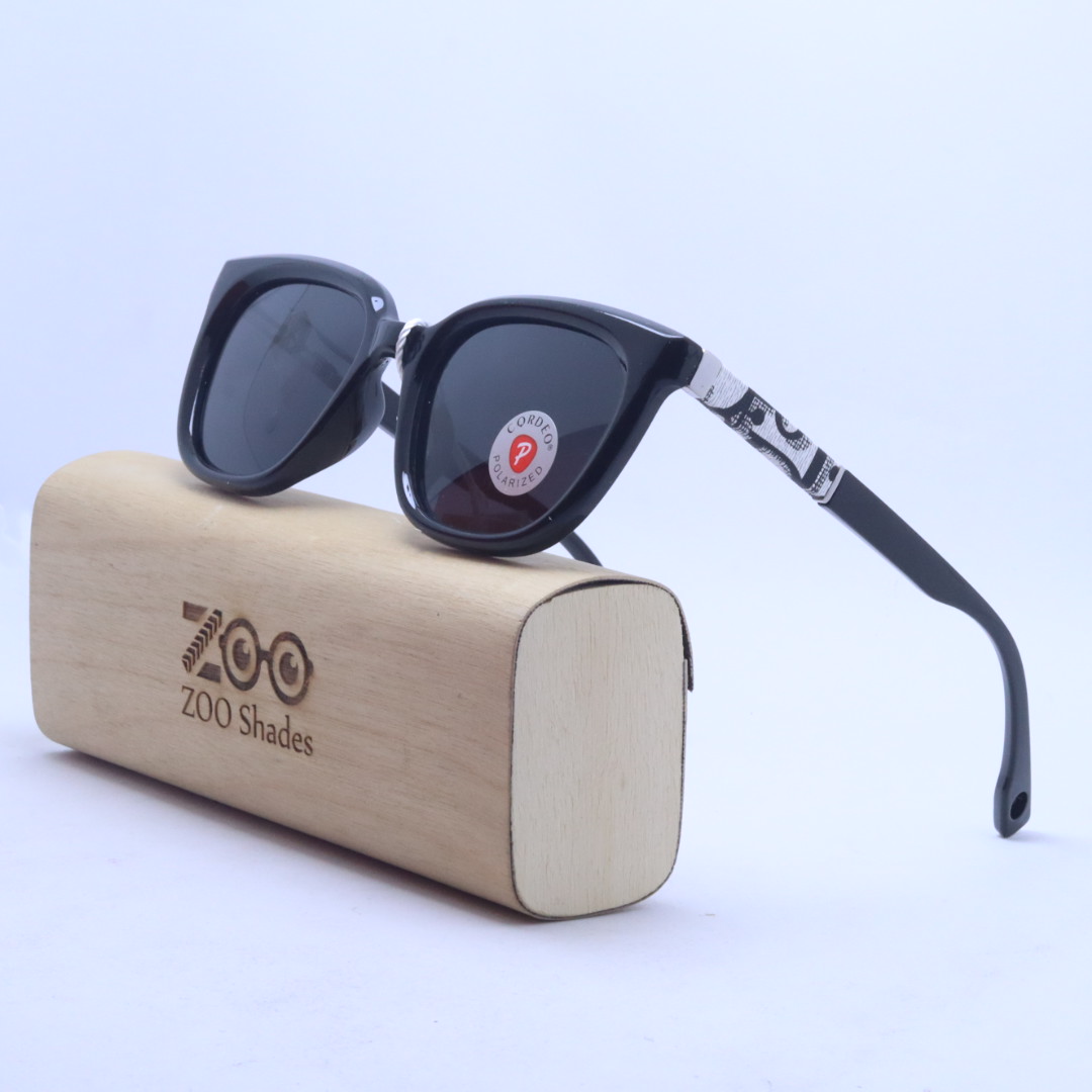 Polarized Square Design Black Brown & Pink Frame Sunglasses For Women