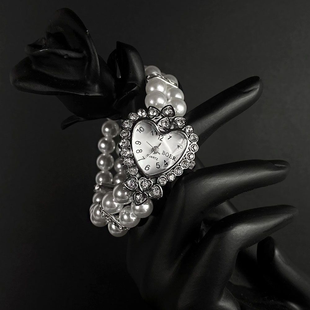 【New arrivals】Y2k Analog Girl Beaded Bracelet Watch with Display Glass Beads with Rhinestones