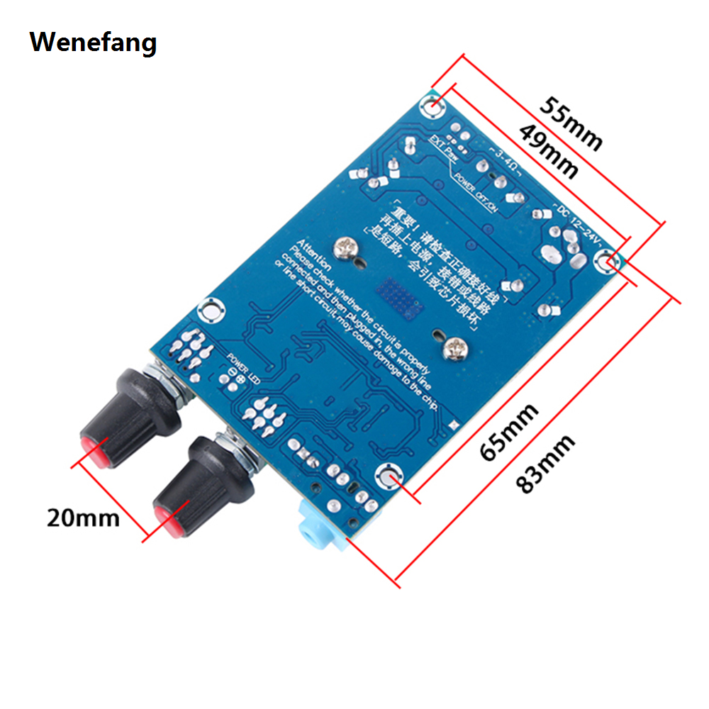 Wenefang DC12-DC24V 100W TPA3116 Stereo Mono Digital Audio Amplifier Household Sales promotion Car Speaker Subwoofer Power Amplifier Board DIY Set