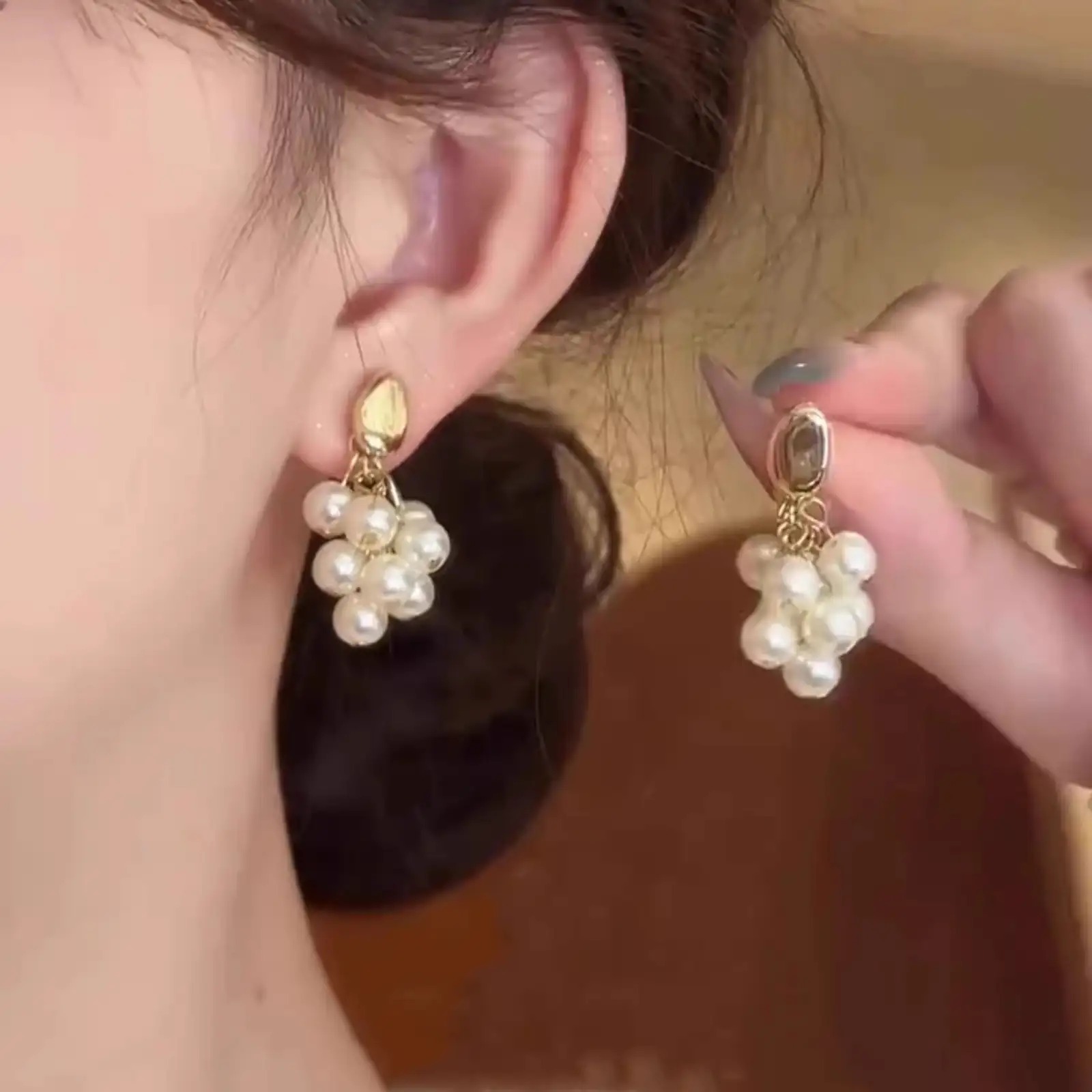 Earrings for girls Korean western Moti Earrings Stylish Western Drop Pearl fancy Latest Alloy Gold plated Dangle Earring