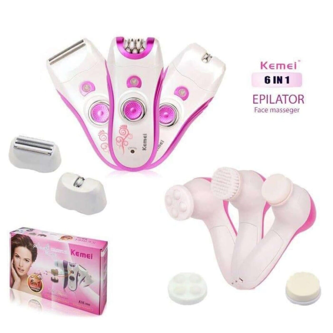 Kemei Km-3066 6 In 1 Rechargeable Multi-Functional Shaving Tools Epilator |