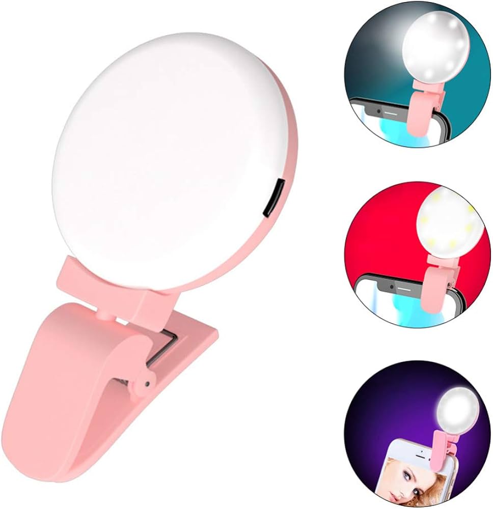 Fill Light Mini Ring Light Ring Light for Phone Makeup Selfie Ring Light Portable Selfie Light Phone Led Beauty Light Selfie Light for Phone Round Clip Photo Light Clip-on Pc