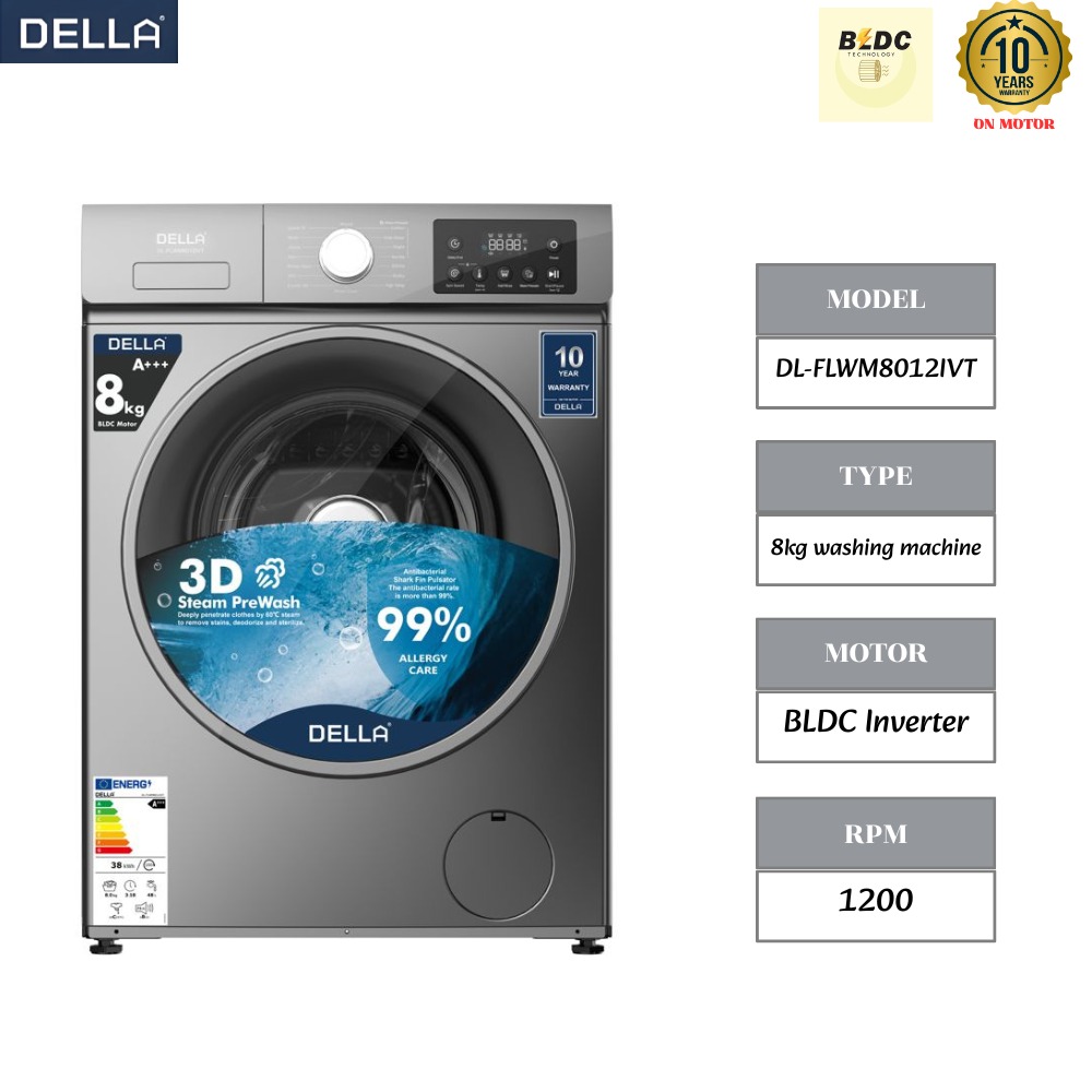 DELLA 10 kg Front Load Washing Machine BLDC Inverter