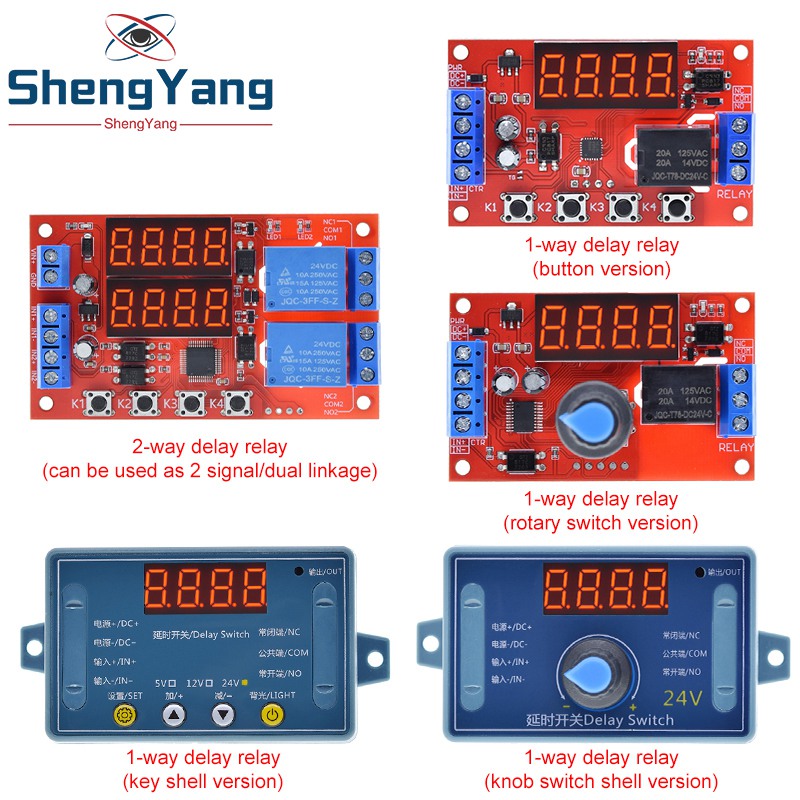 Estardyn DC 5V 12V 24V 10A Adjustable Time Delay Relay LED Digital Timming Relay Timer Delay Trigger Switch Control Switch