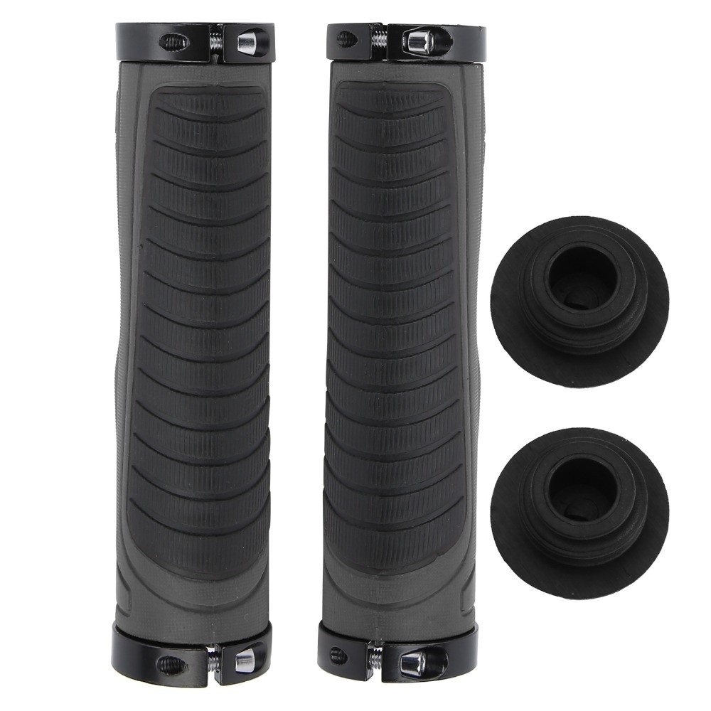 1 Pair Durable Ergonomic Handlebar Grips Double Lock Widen Holding Bicycle Grips Rubber+Plastic+Aluminum Alloy Multi Colors Lock On Grips for MTB ,BMX,Scooter,Mountain and Road Bikes