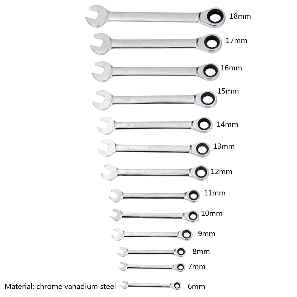 High Torque Chrome Vanadium Gear Ratcheting Kit Socket Spanner Nut Tool Reversible Ratchet Wrench