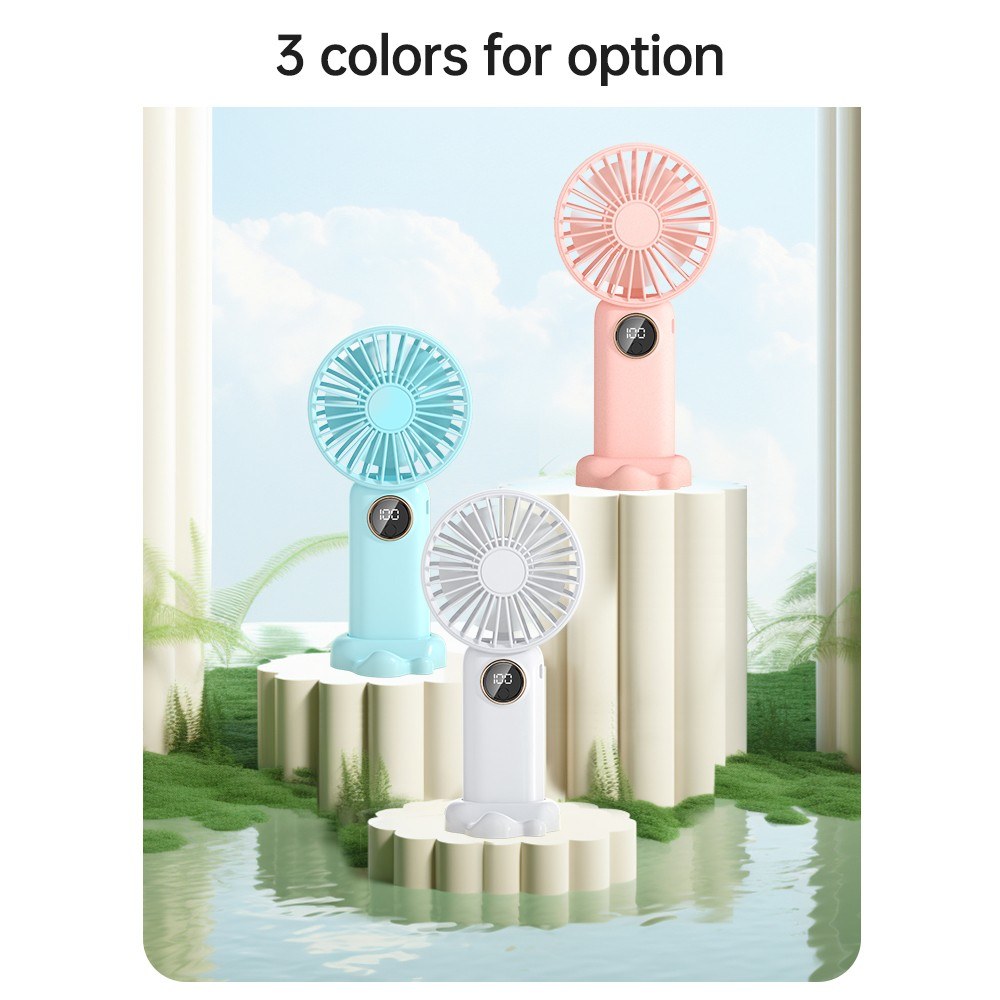 Portable Mini Handheld Electric Fan Support 5 Adjustable Wind Speed