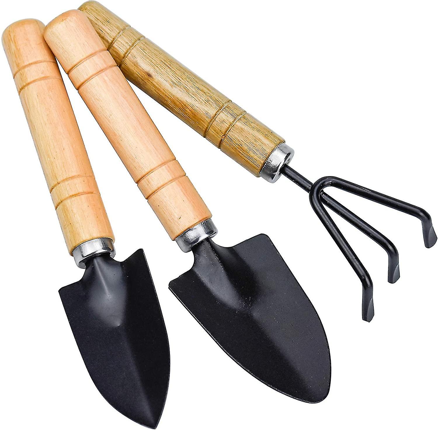 Wooden Handle Small Sharp Shovel Rake Mini Garden Tool Set Small | Mini Garden Tool Set With Easy Grip Wooden Handle